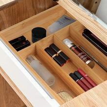 Load image into Gallery viewer, Secura Kitchen Drawer Organizer, Bamboo Utensil Holder Cutlery Makeup Jewelry Silverware Tray for Kitchen, Office, Bathroom, Closet, Dresser
