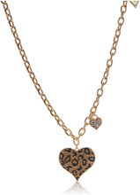 Load image into Gallery viewer, GUESS &quot;Basic&quot; Gold Cheetah Heart Pendant Necklace, 16&quot; + 1&quot; Extender
