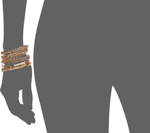 Load image into Gallery viewer, GUESS &quot;Basic&quot; Gold 7 Piece Mixed Bangle Bracelet
