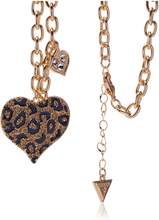 Load image into Gallery viewer, GUESS &quot;Basic&quot; Gold Cheetah Heart Pendant Necklace, 16&quot; + 1&quot; Extender
