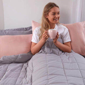 Brentfords Weighted Blanket Adults Teenagers Kids Therapy Sensory Anxiety Autism Insomnia Stress Relief-Blush Pink-125 x 150cm, 4kg(9lb)