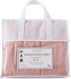 Brentfords Weighted Blanket Adults Teenagers Kids Therapy Sensory Anxiety Autism Insomnia Stress Relief-Blush Pink-125 x 150cm, 4kg(9lb)