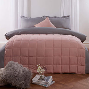 Brentfords Weighted Blanket Adults Teenagers Kids Therapy Sensory Anxiety Autism Insomnia Stress Relief-Blush Pink-125 x 150cm, 4kg(9lb)