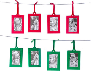 Hanging Picture Frame Ornaments, Set of 8