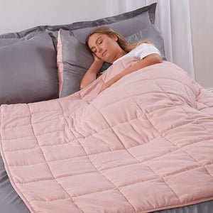 Brentfords Weighted Blanket Adults Teenagers Kids Therapy Sensory Anxiety Autism Insomnia Stress Relief-Blush Pink-125 x 150cm, 4kg(9lb)