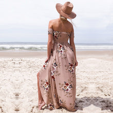 Load image into Gallery viewer, SMOCKED STRAPLESS FLORAL PRINT LONG MAXI DRESS
