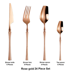 24Pcs/set Flatware Dinnerware Tableware