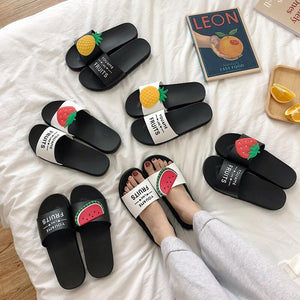 2020 Women Summer Slippers Cute Fruit Indoor Slides Female Bathroom Shower Slides Non Slip Thick Sole Platform Ladies Shoes