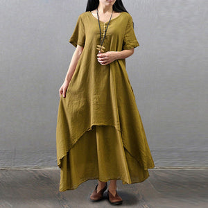 Cotton Linen Midi Dresses