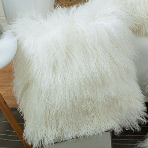 Real Mongolian lamb fur Pillow Case
