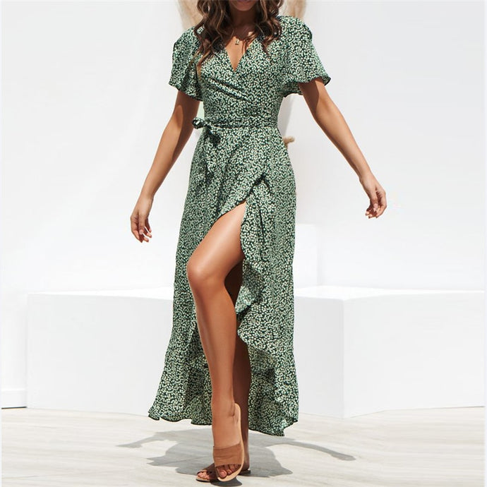 MAXI DRESS WITH FLORAL PRINT 
