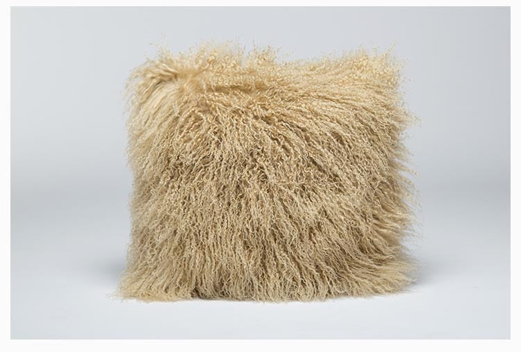 Real Mongolian lamb fur Pillow Case