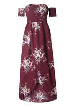 Load image into Gallery viewer, SMOCKED STRAPLESS FLORAL PRINT LONG MAXI DRESS
