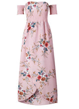 Load image into Gallery viewer, SMOCKED STRAPLESS FLORAL PRINT LONG MAXI DRESS
